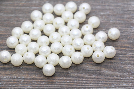 10mm Wrinkle Faux Pearl Gumball Beads, Imitation Pearl Beads, Chunky Beads, Bubblegum Beads, Smooth Plastic Round Beads#2051