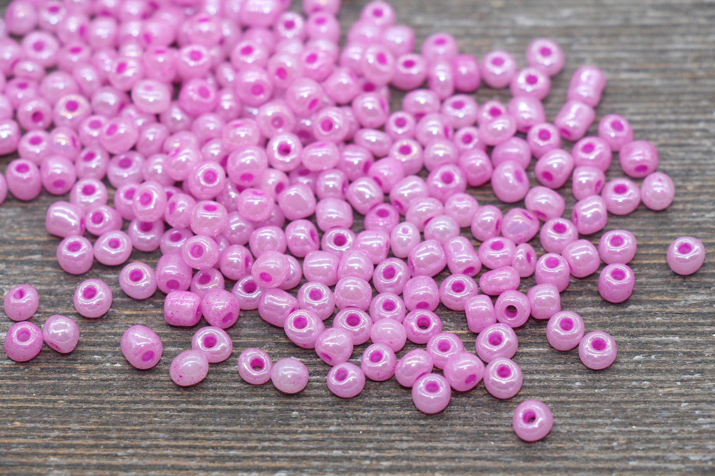 Creamy Glass Seed Beads, 4mm 6/0 Glass Round Seed Beads, Creamy Pink Seed Beads, Glossy Rocailles Beads, Beading Supplies #2072
