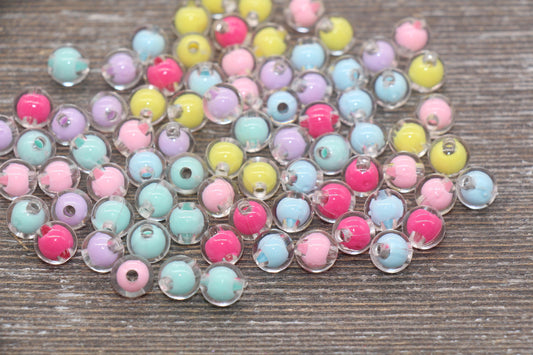 8mm Multicolor Round Beads, Mix Color Acrylic Round Gumball Beads, Bubblegum Beads, Chunky Beads, Plastic Round Bead #1916