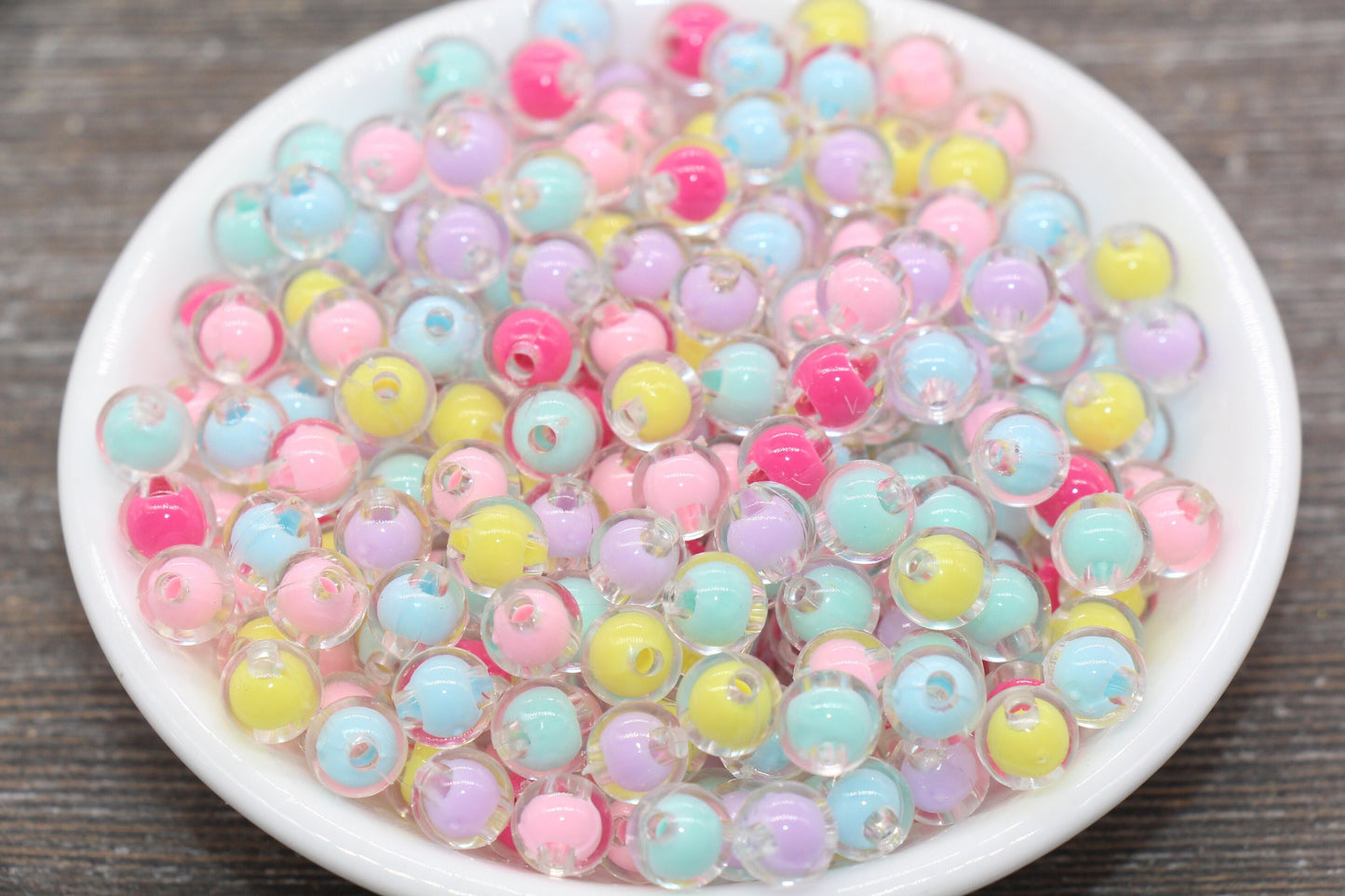 8mm Multicolor Round Beads, Mix Color Acrylic Round Gumball Beads, Bubblegum Beads, Chunky Beads, Plastic Round Bead #1916