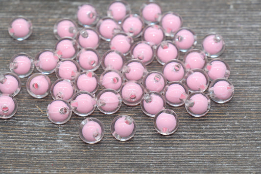 10mm Pink Round Beads, Pink Acrylic Round Gumball Beads, Bubblegum Beads, Chunky Beads, Plastic Round Bead #1919