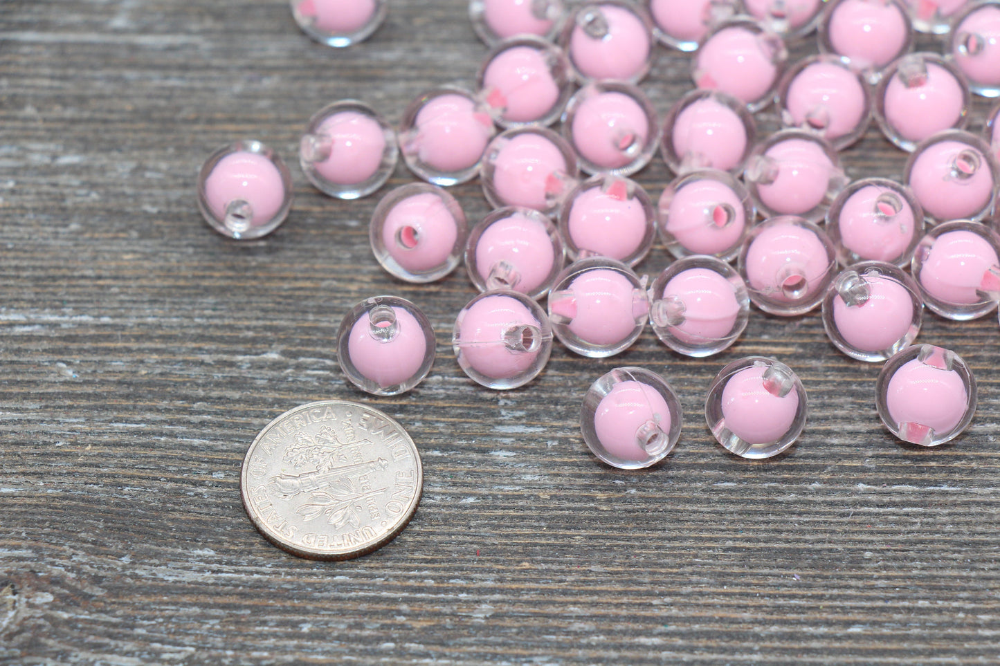 10mm Pink Round Beads, Pink Acrylic Round Gumball Beads, Bubblegum Beads, Chunky Beads, Plastic Round Bead #1919