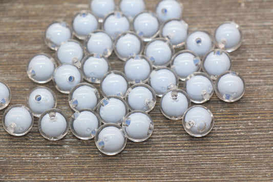 12mm Blue Round Beads, Blue Acrylic Round Gumball Beads, Bubblegum Beads, Chunky Beads, Plastic Round Bead #1930