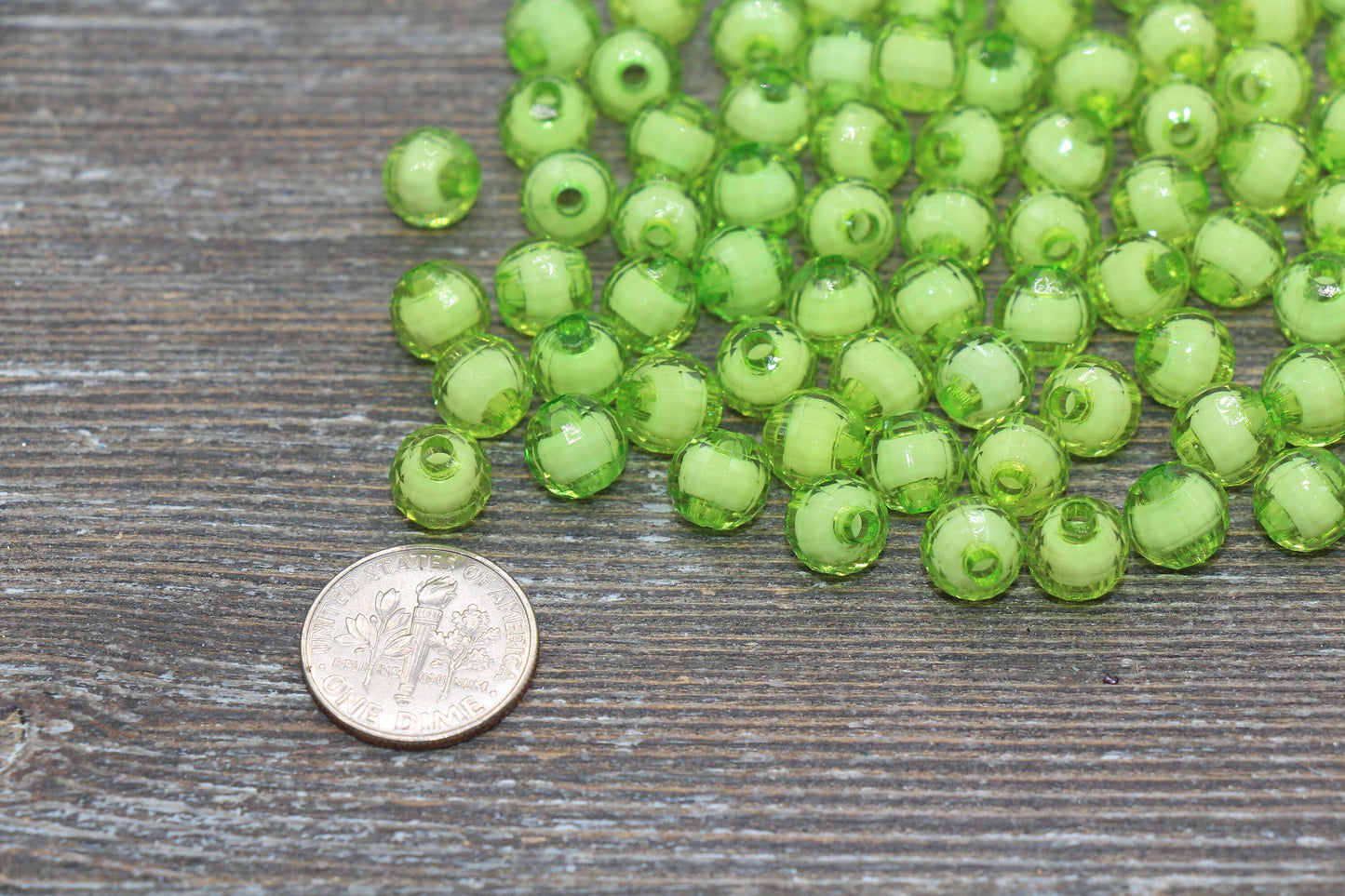 8mm Celery Green Faceted Beads, Round Faceted Acrylic Loose Beads, Bubblegum Beads, Chunky Beads, Bracelet Gumball Beads #1988