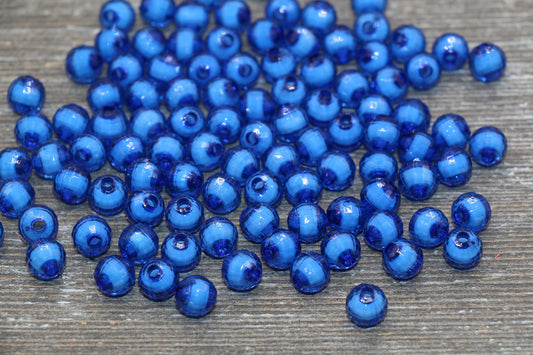 8mm Royal Blue Faceted Beads, Round Faceted Acrylic Loose Beads, Bubblegum Beads, Chunky Beads, Bracelet Gumball Beads #1995