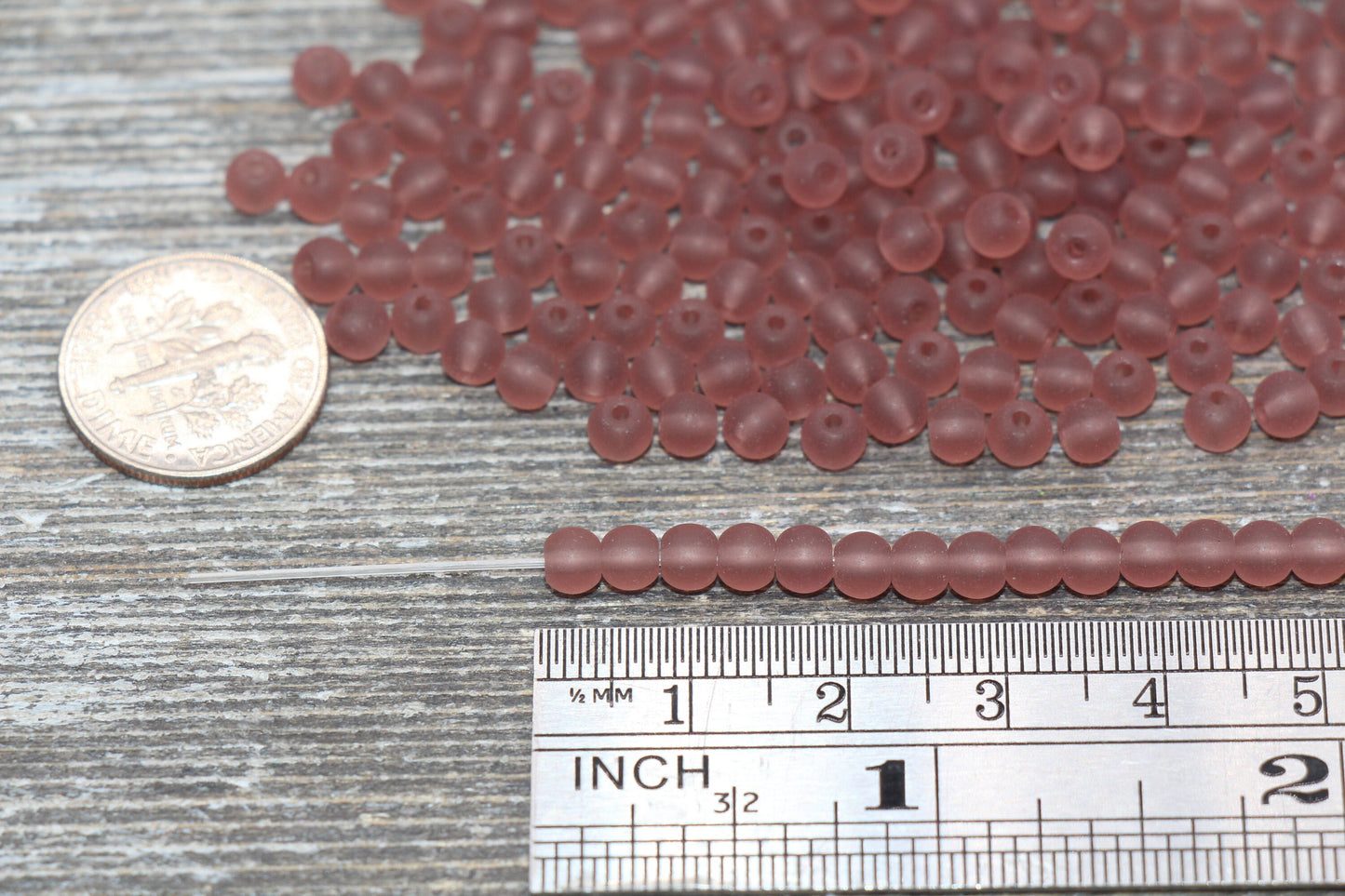 Round Matte Transparent Glass Beads, 4mm Glass Round Seed Beads, Frosted Trans Seed Beads, Beading Supplies #2156