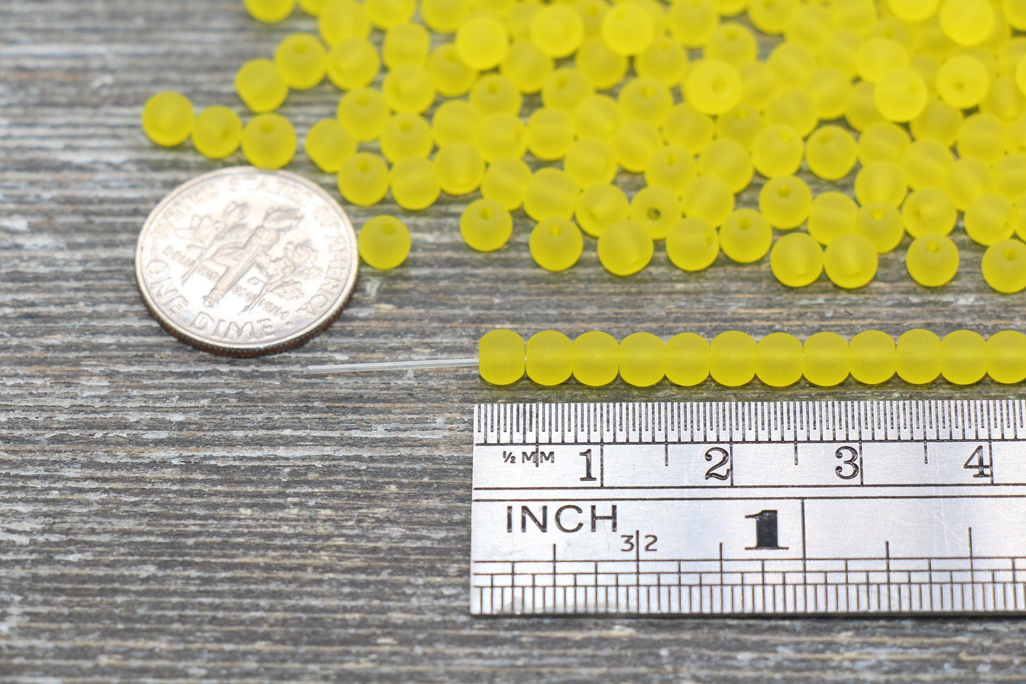 4mm 6/0 frosted yellow transparent glass seed beads for bracelets