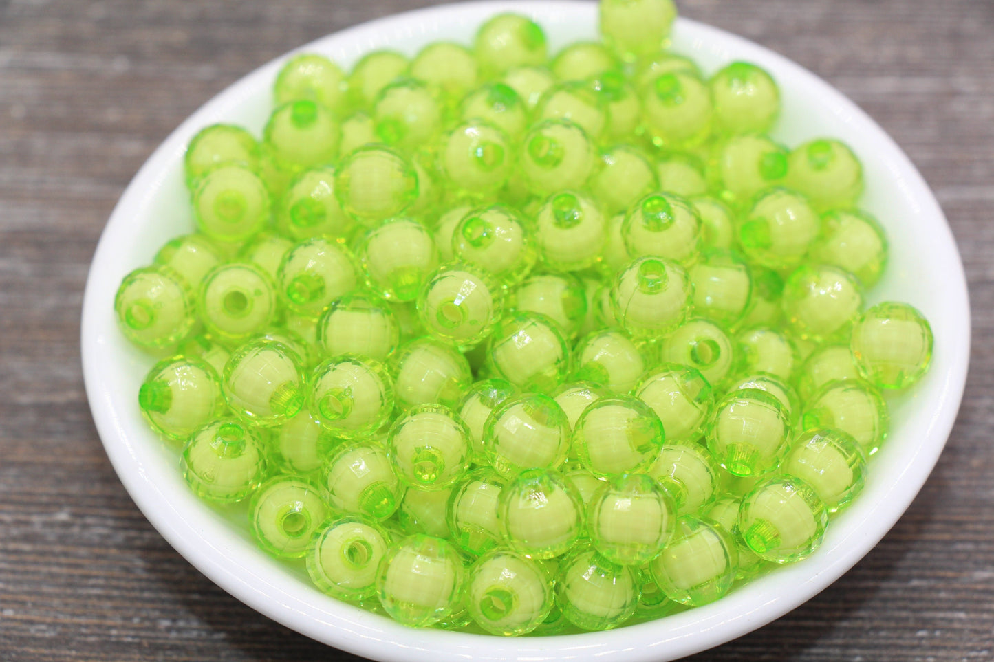 10mm Celery Green Faceted Beads, Round Faceted Acrylic Loose Beads, Bubblegum Beads, Chunky Beads, Bracelet Gumball Beads #2014
