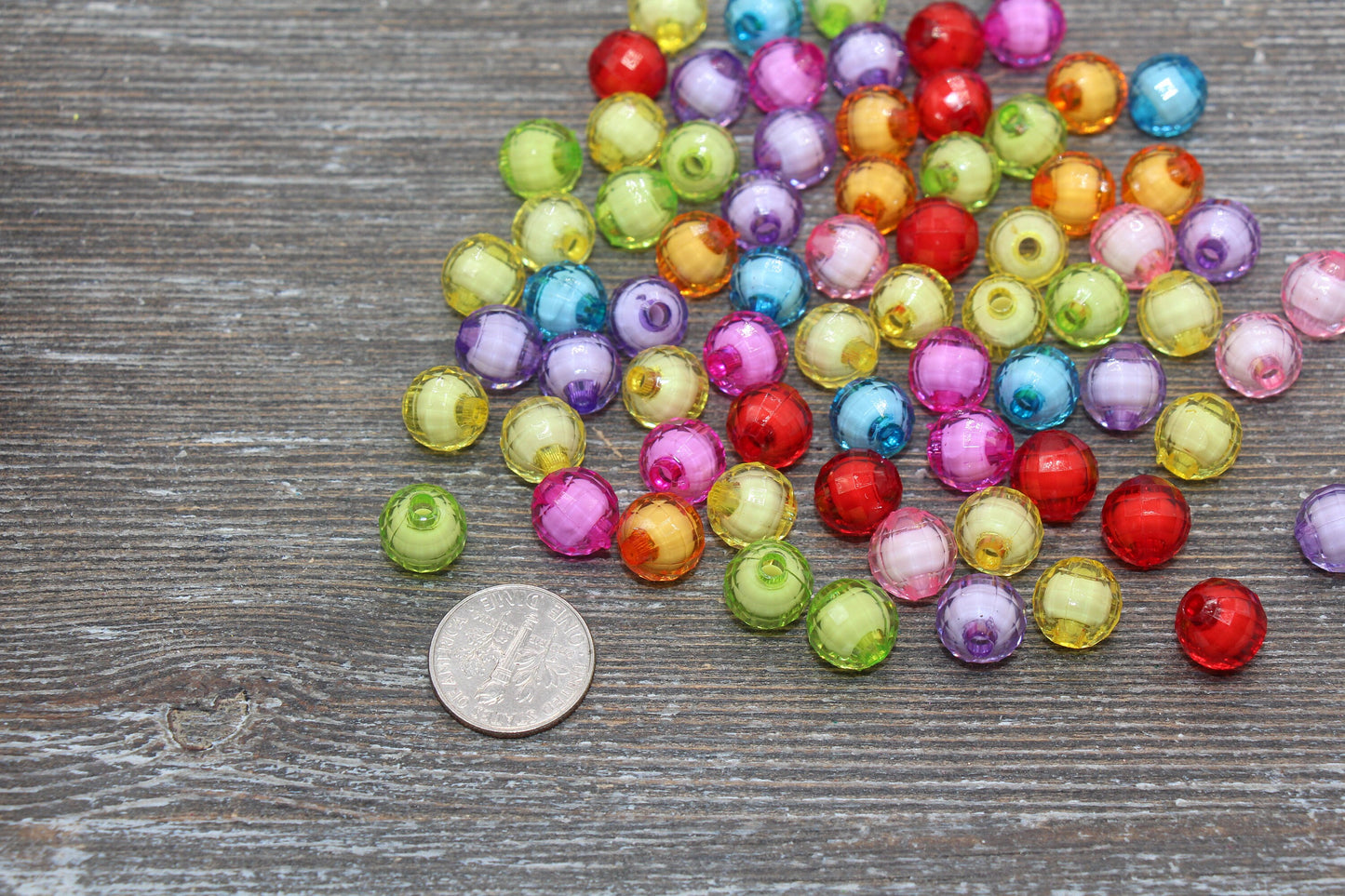 10mm Multicolor Faceted Beads, Mix Color Round Faceted Acrylic Loose Beads, Bubblegum Beads, Chunky Beads, Bracelet Gumball Beads #2022