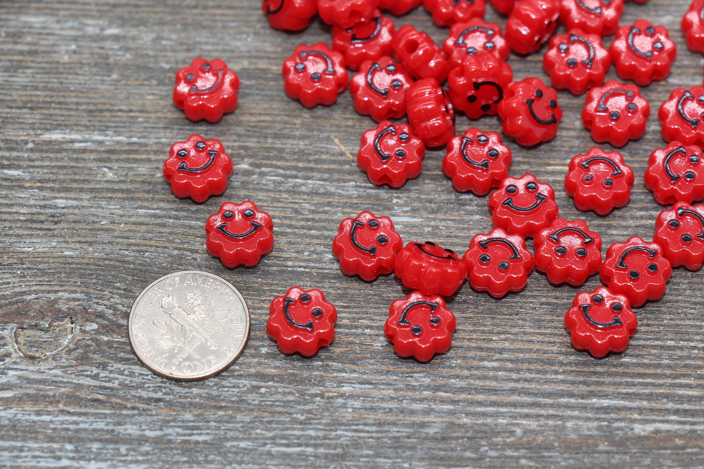Red Smiley Face Beads, Cloud Shape Smiley Face Beads, Cute Smiling Face Beads, Happy Face Beads, Craft Bracelet Beads #2031