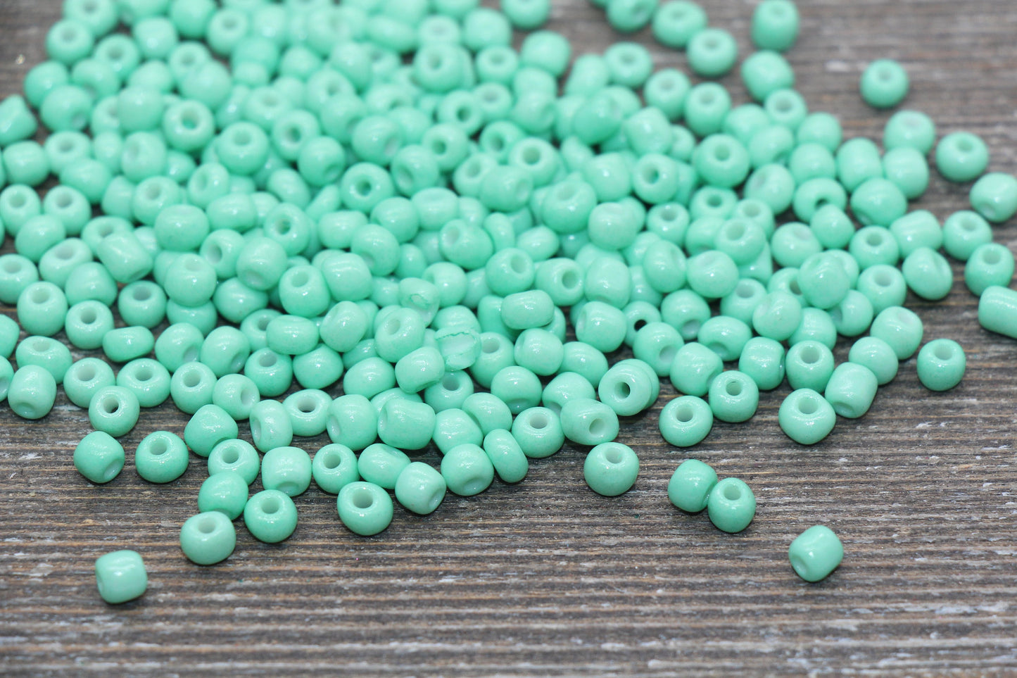 Glass Seed Beads, 4mm 6/0 Glass Round Seed Beads, Mint Opaque Seed Beads, Rocailles Beads, Beading Supplies #1280