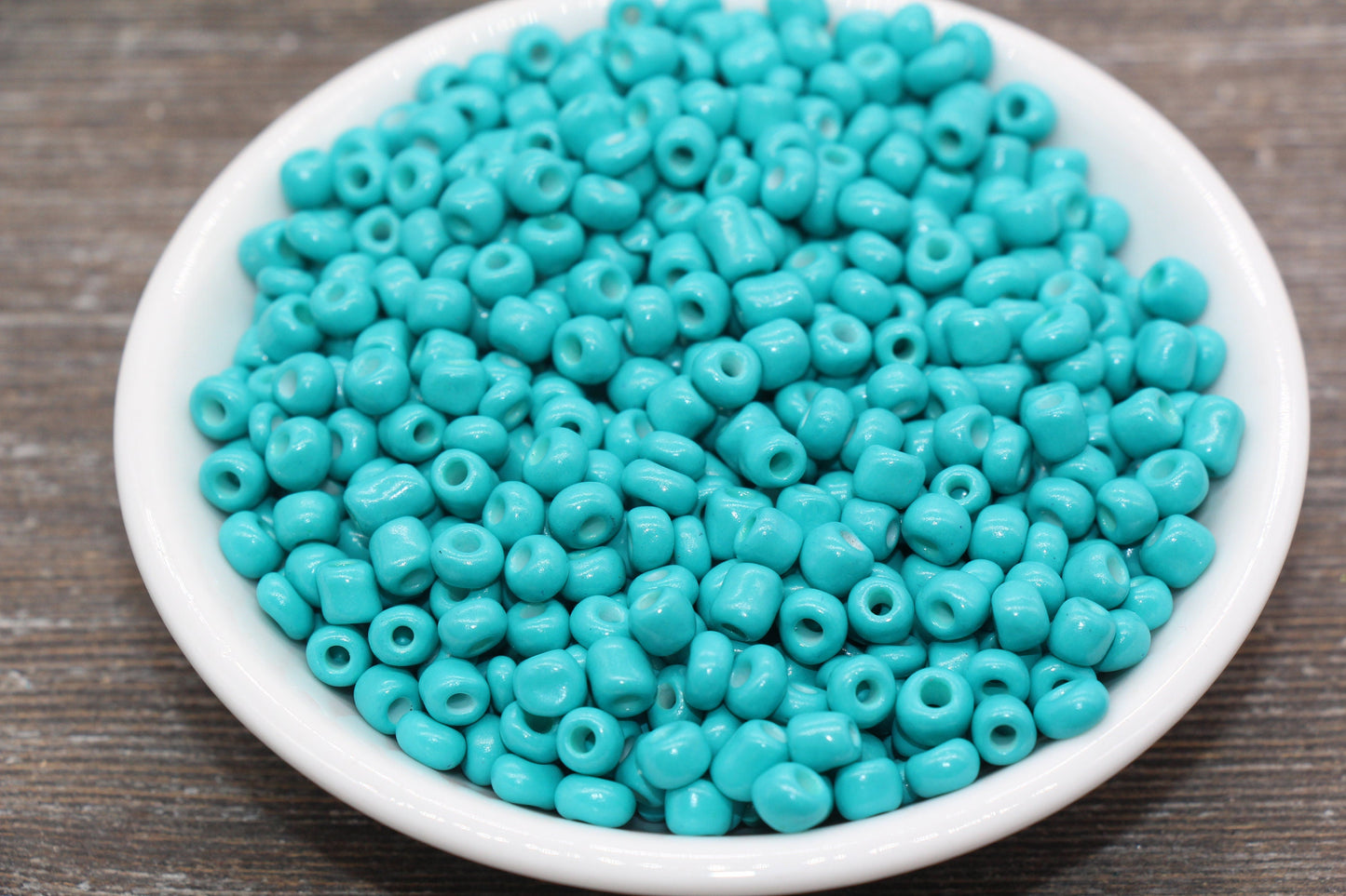 5mm Turquoise Glass Seed Beads, Size 3/0 Turquoise Opaque Czech Seed Beads, Rocailles Beads, Bead Bracelet, Beading Supplies #1419