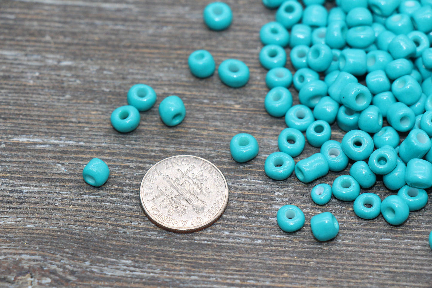 5mm Turquoise Glass Seed Beads, Size 3/0 Turquoise Opaque Czech Seed Beads, Rocailles Beads, Bead Bracelet, Beading Supplies #1419