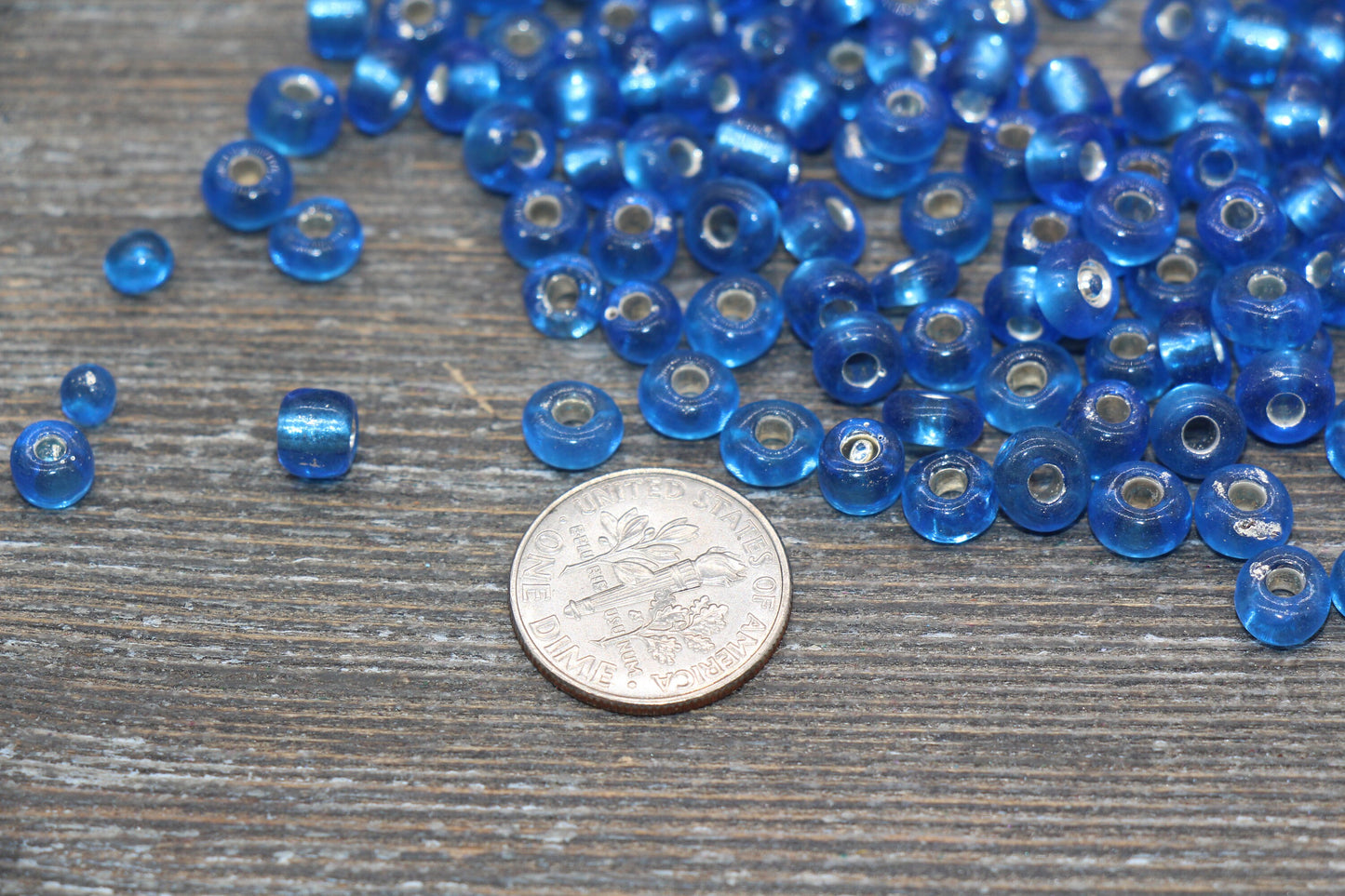 5mm Blue Transparent Glass Beads with Silver Lined, Blue Glass Round Beads, Blue Trans Seed Beads, Rocailles Beads, Beading Supplies #1283
