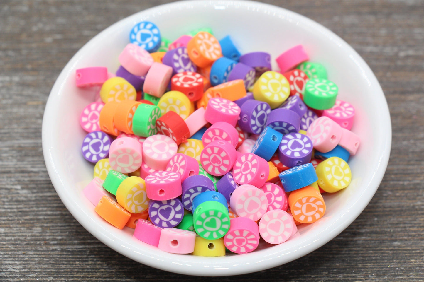 Heart Polymer Clay Beads, Mix Color Heart Clay Beads, Bracelet Beads, Jewelry Beads, Beads for Bracelet #69
