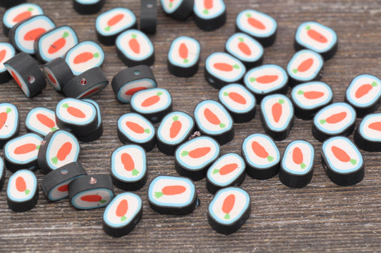 Carrot Polymer Clay Beads, Cute Carrot Clay Beads, Jewelry Beads, Beads for Bracelet #80