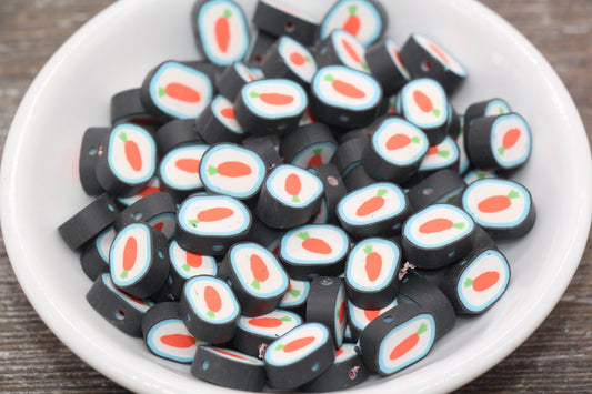 Carrot Polymer Clay Beads, Cute Carrot Clay Beads, Jewelry Beads, Beads for Bracelet #80