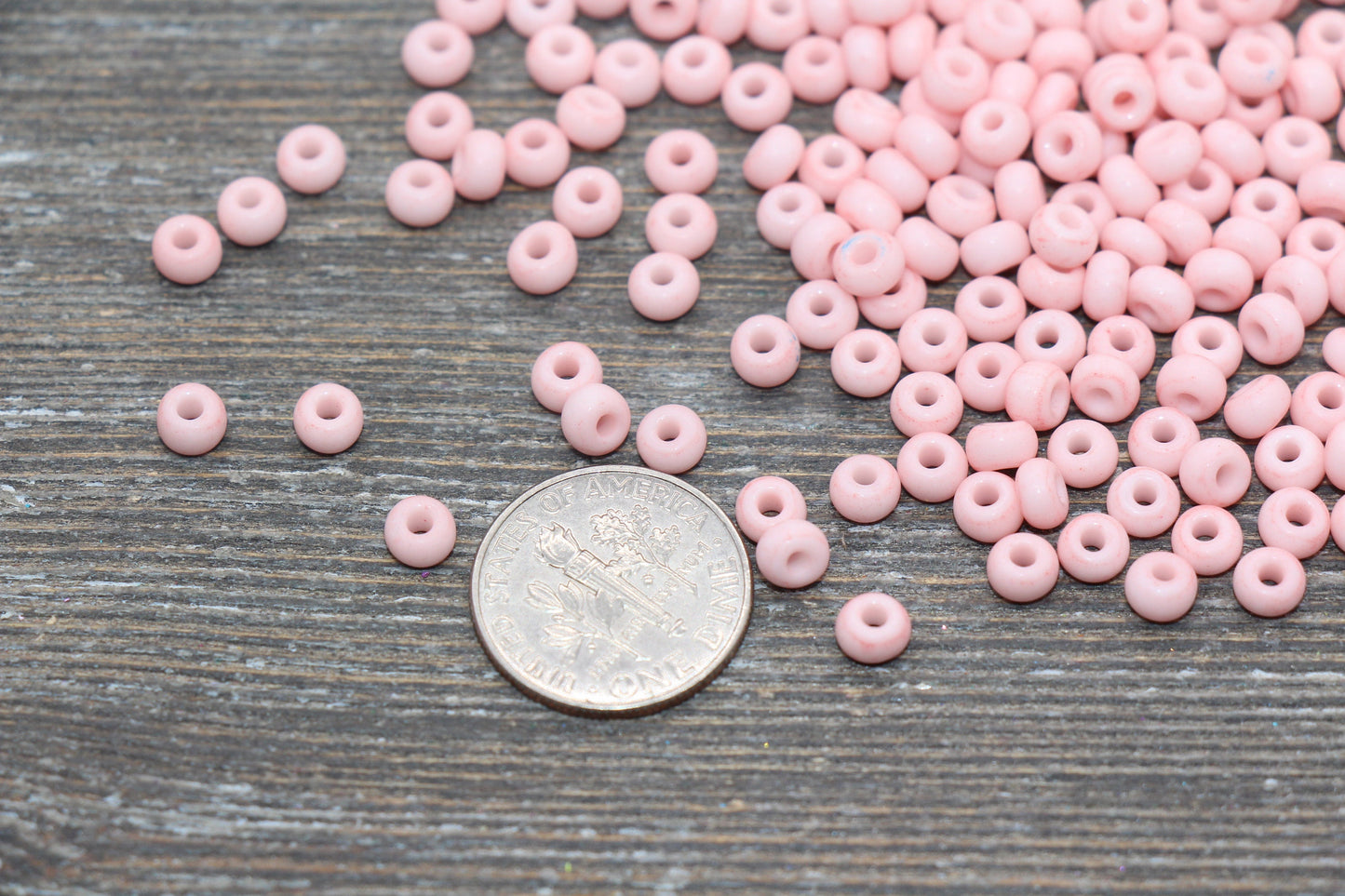 Matte Glass Seed Beads, 4mm 6/0 Glass Round Seed Beads, Pastel Peach Seed Beads, Frosted Peach Rocailles Beads, Beading Supplies #2057