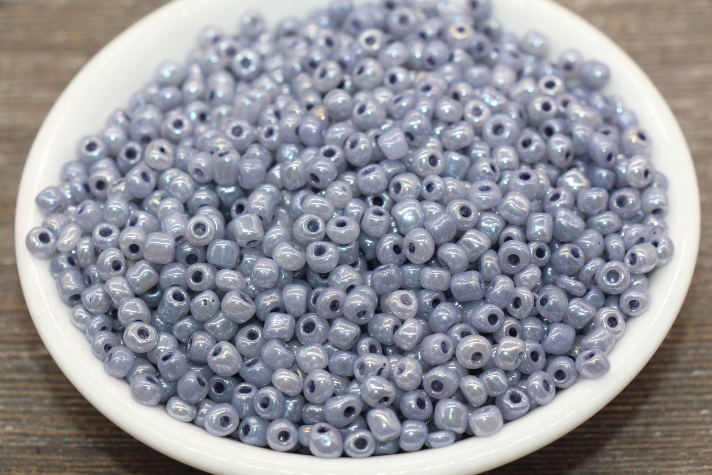 Creamy Glass Seed Beads, 4mm 6/0 Glass Round Seed Beads, Creamy Gray Seed Beads, Glossy Rocailles Beads, Beading Supplies #2078