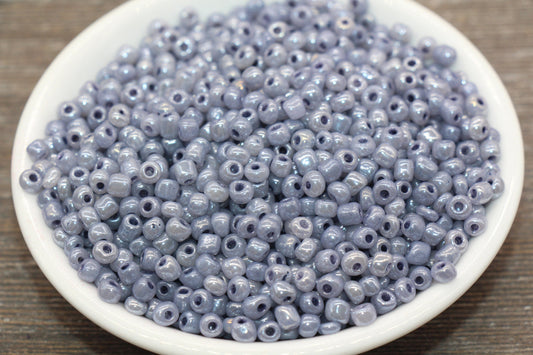 Creamy Glass Seed Beads, 4mm 6/0 Glass Round Seed Beads, Creamy Gray Seed Beads, Glossy Rocailles Beads, Beading Supplies #2078