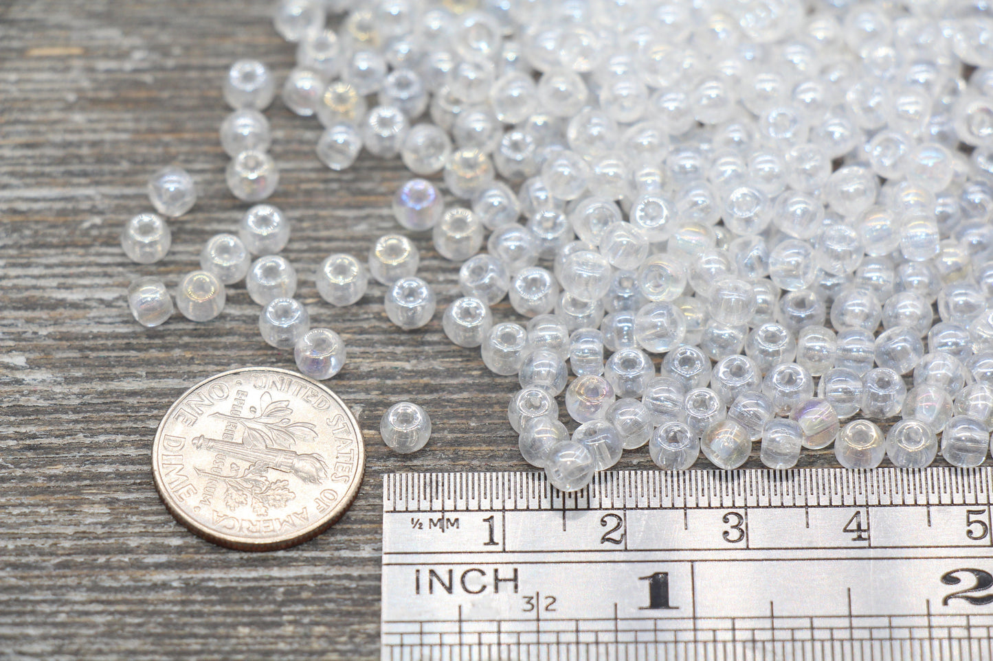 Round Transparent Glass Beads, 4mm Glass Round Seed Beads, Glossy Clear Seed Beads, Beading Supplies #2172