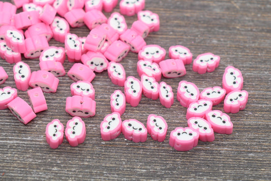 Cloud Polymer Clay Beads, Pink Cloud Beads, Cloud Cane Beads, Fimo Cane Beads, Jewelry Beads, Beads for Bracelet #65
