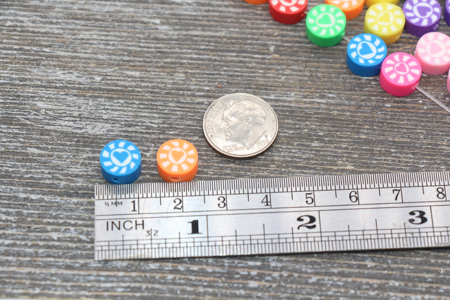 Heart Polymer Clay Beads, Mix Color Heart Clay Beads, Bracelet Beads, Jewelry Beads, Beads for Bracelet #69