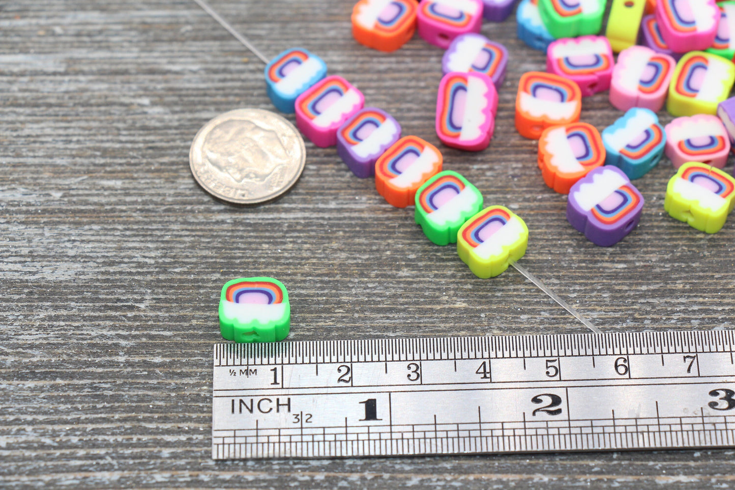 Rainbow and Cloud Polymer Clay Beads, Mix Color Rainbow Cane Beads, Cloud Cane Beads, Fimo Cane Beads, Jewelry Beads, Beads for Bracelet #70