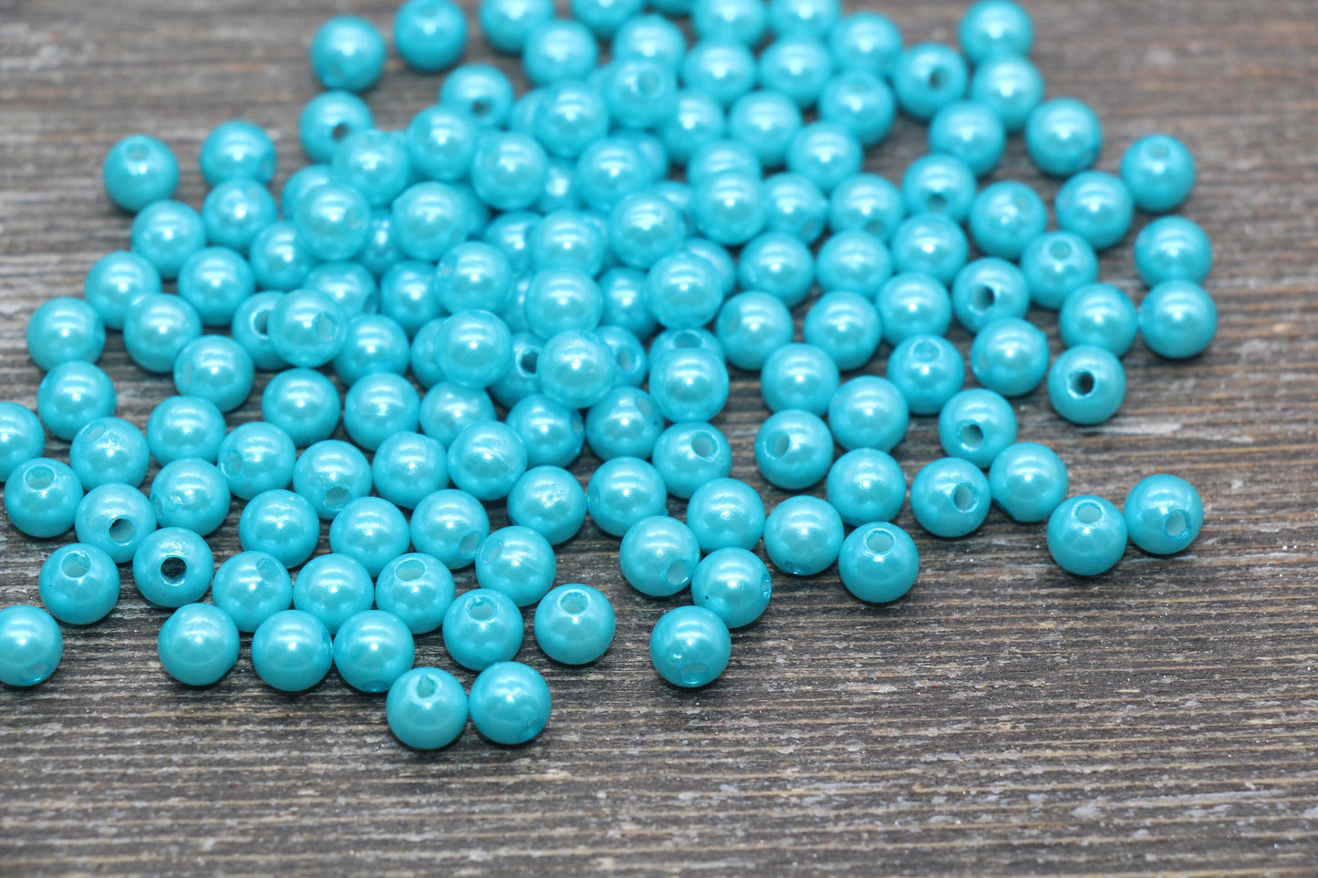6mm Blue Faux Pearl Beads, Faux Pearl Gumball Beads, Imitation Pearl Beads, Chunky Beads, Smooth Plastic Round Beads #2244