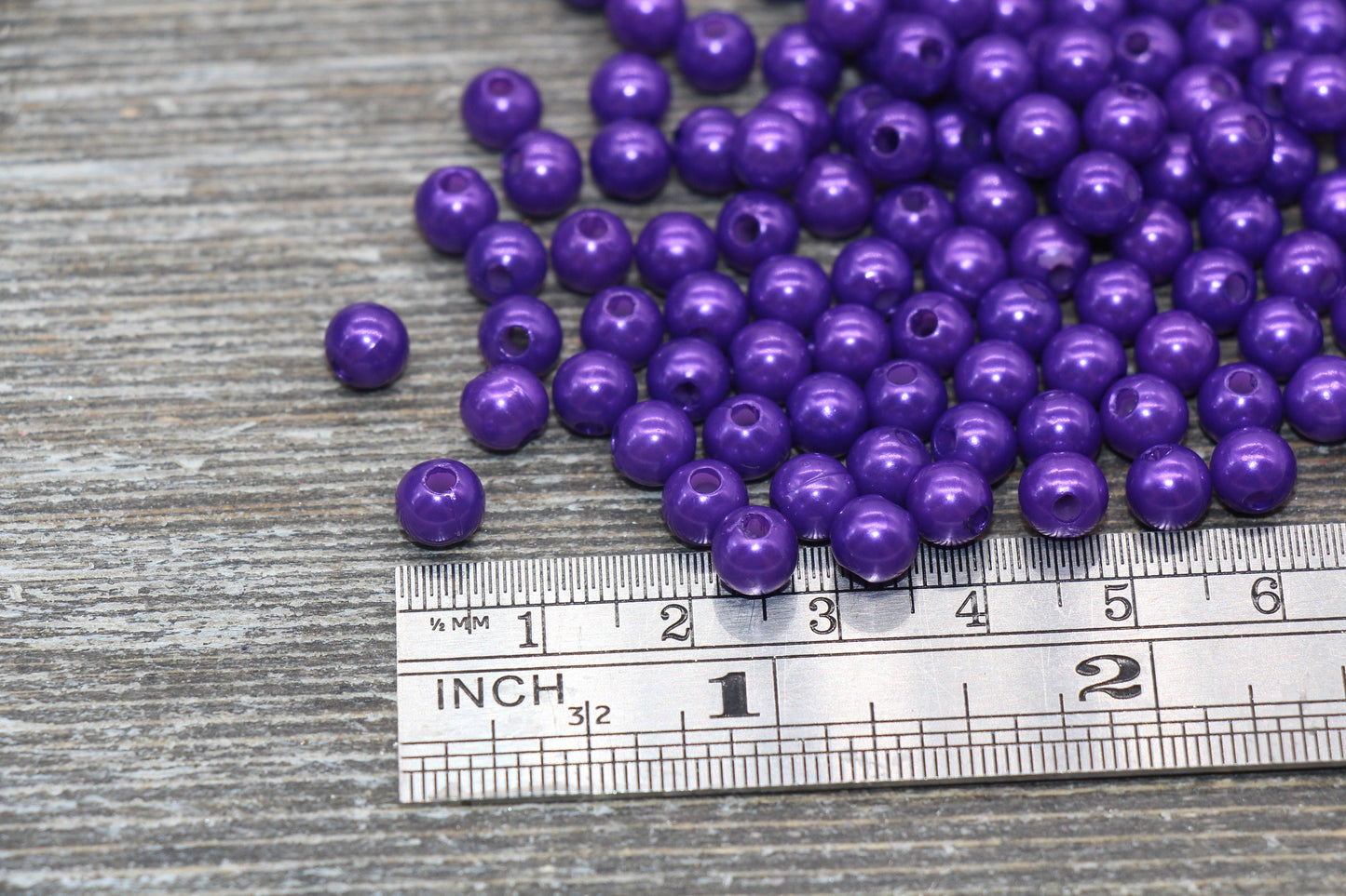 6mm Purple Faux Pearl Beads, Faux Pearl Gumball Beads, Imitation Pearl Beads, Chunky Beads, Smooth Plastic Round Beads #2246