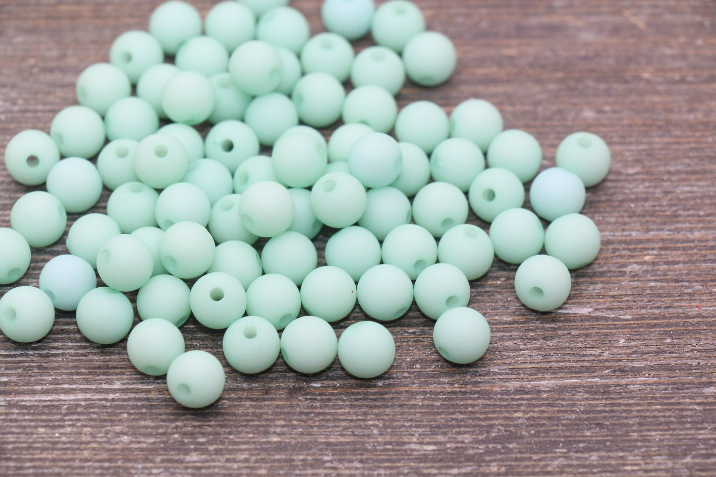 8mm Matte Mint Round Beads, Acrylic Gumball Bead, Frosted Mint Round Spacer Beads, Bubblegum Beads, Plastic Round Bead #2189
