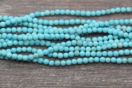 Matte Turquoise Beads, Frosted Turquoise Gemstone Round Beads, Size 4mm 6mm 8mm 10mm 12mm, #243