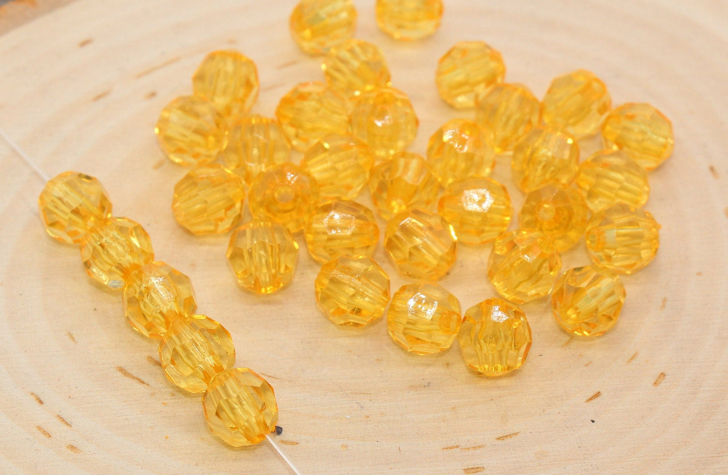10mm Orange Transparent Faceted Beads, Orange Hexagon Faceted Acrylic Beads, Bubblegum Beads, Chunky Beads, Crystal Look Beads#2206