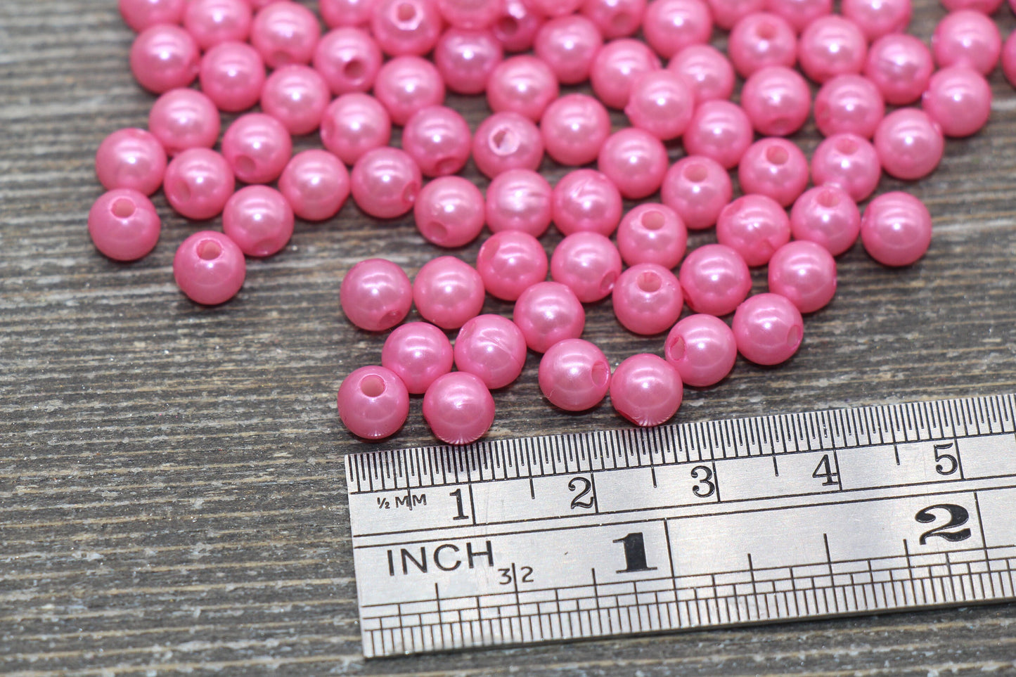6mm Pink Faux Pearl Beads, Faux Pearl Gumball Beads, Imitation Pearl Beads, Chunky Beads, Smooth Plastic Round Beads #2248