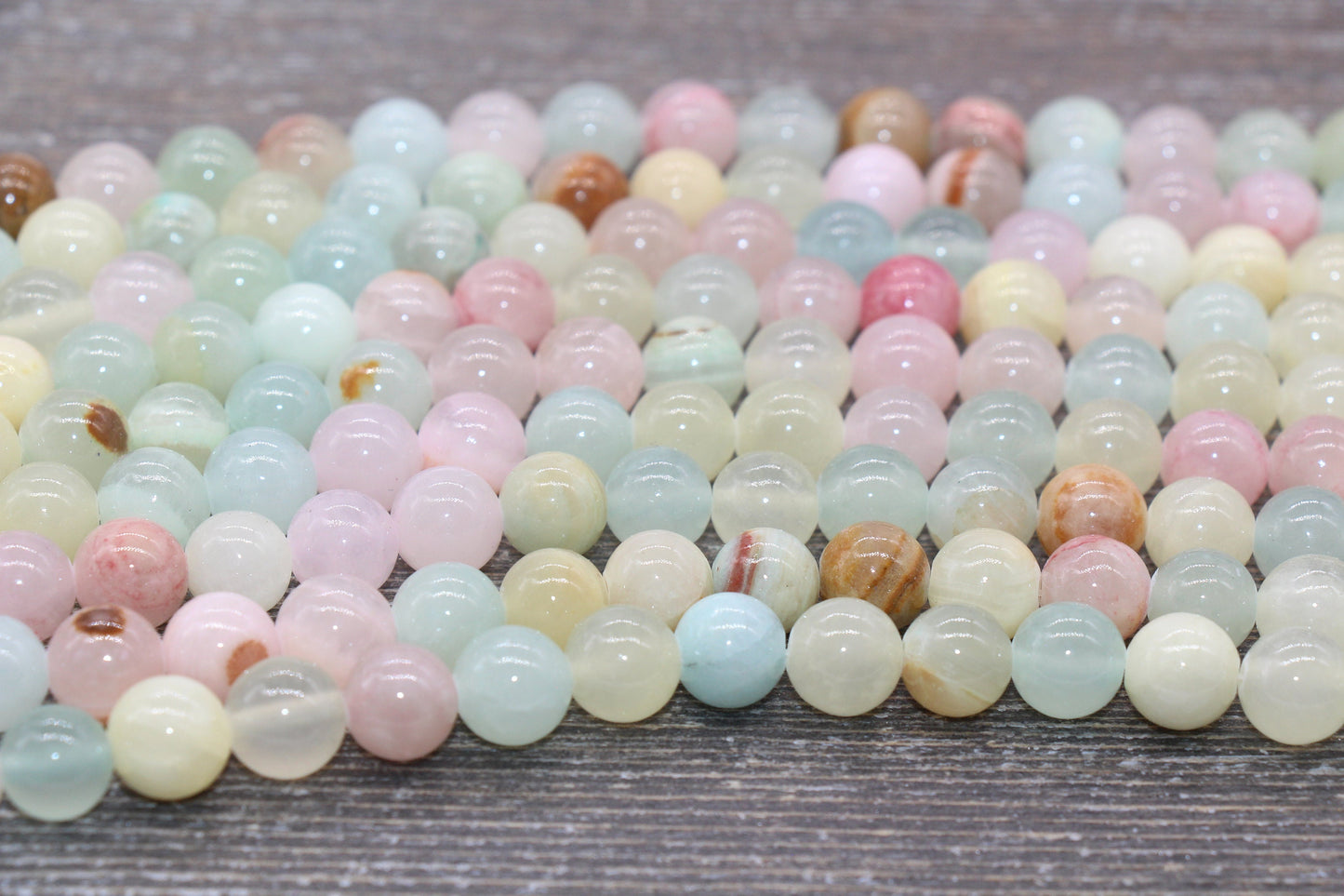 Multicolor Jade Beads, Rainbow Jade Smooth Gemstone Round Loose Beads, Sizes 4mm 6mm 8mm 10mm 12mm, #242