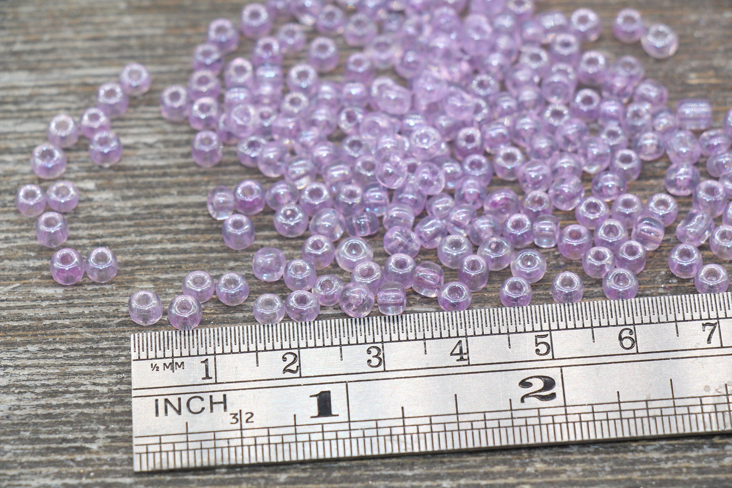 Glossy Transparent Glass Seed Beads, 4mm 6/0 Glass Round Seed Beads, Lavender Trans Seed Beads, Rocailles Beads, Beading Supplies #2258