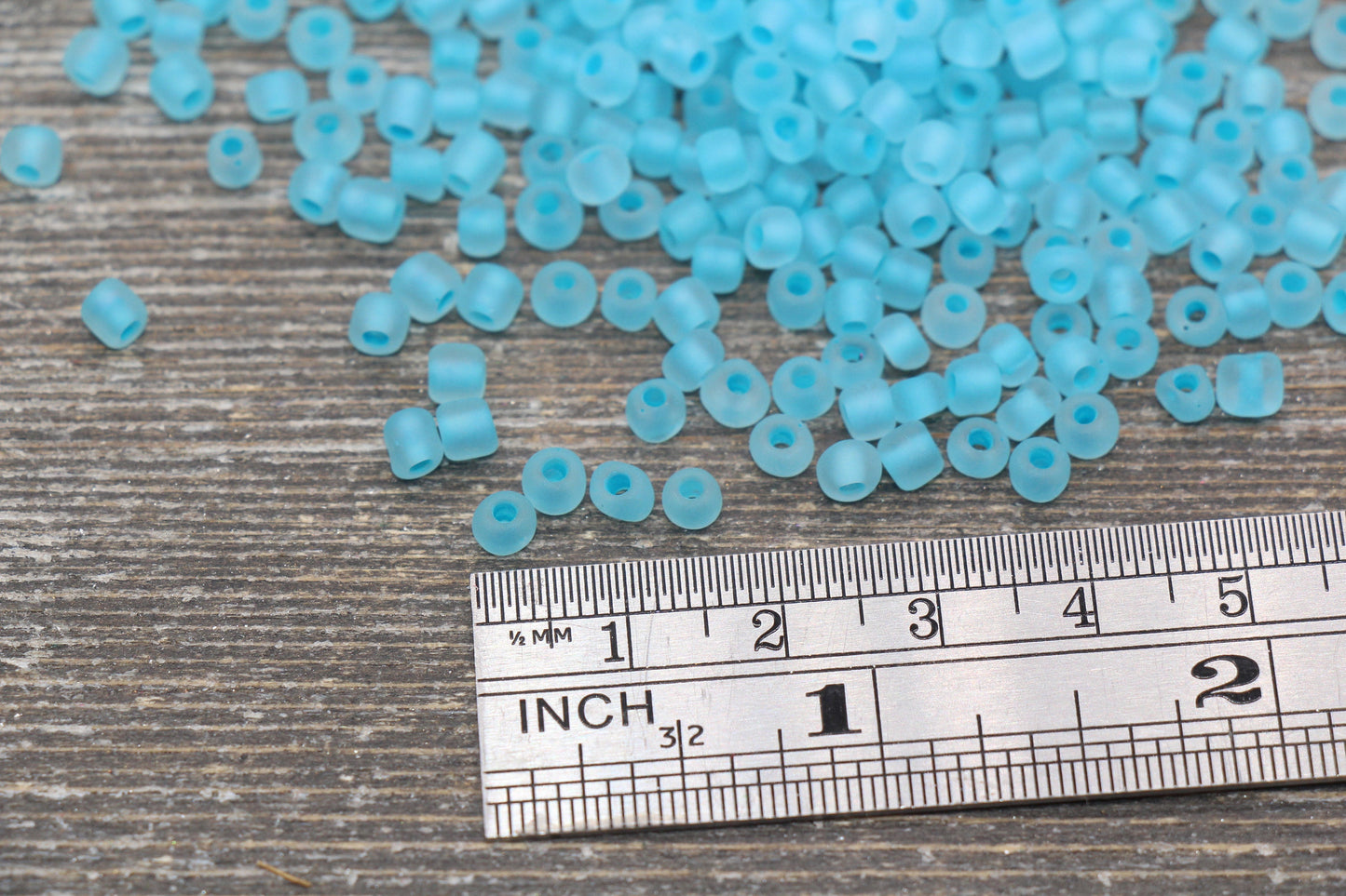GLOW Matte Glass Beads, 4mm 6/0 Glass Beads, Glow in Dark Frosted Blue Seed Beads, Rocailles Beads, Beading Supplies #2299
