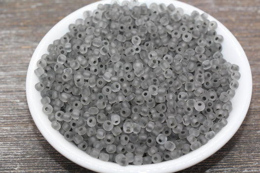 GLOW Matte Glass Beads, 4mm 6/0 Glass Beads, Glow in Dark Frosted Gray Seed Beads, Rocailles Beads, Beading Supplies #2308