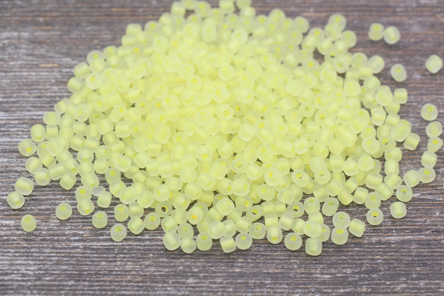 GLOW Matte Glass Beads, 4mm 6/0 Glass Beads, Glow in Dark Frosted Yellow Seed Beads, Rocailles Beads, Beading Supplies #2310