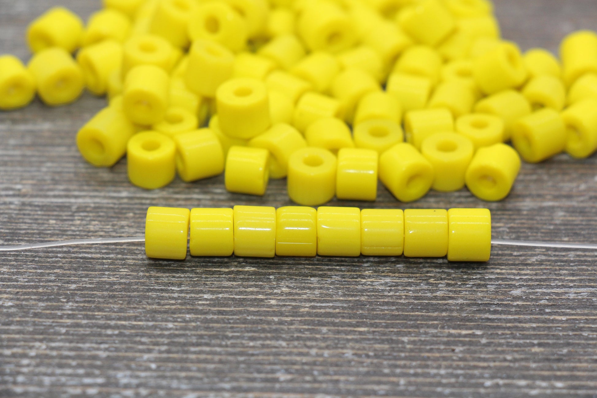 7mm Glass Seed Beads, Yellow Glass Beads, Slider Glass Beads, Roller Beads, Bead for Bracelet, Beading Supplies #2349