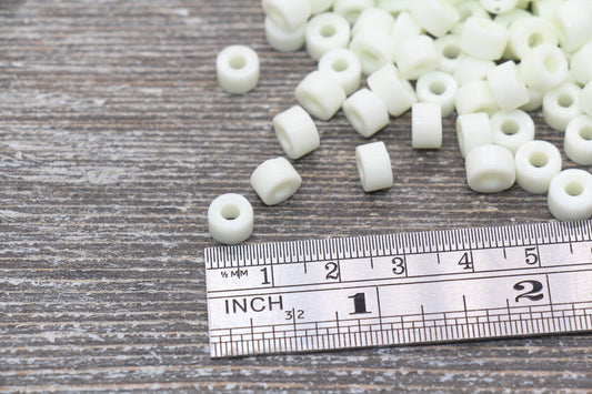 7mm Glass Seed Beads, Off White Glass Beads, Slider Glass Beads, Roller Beads, Bead for Bracelet, Beading Supplies #2351