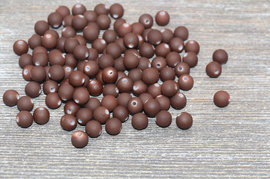 8mm Coffee Brown Gumball Beads, Round Acrylic Loose Beads, Bubblegum Beads, Chunky Beads, Bubble Gum Beads, Soft Plastic Beads #2355