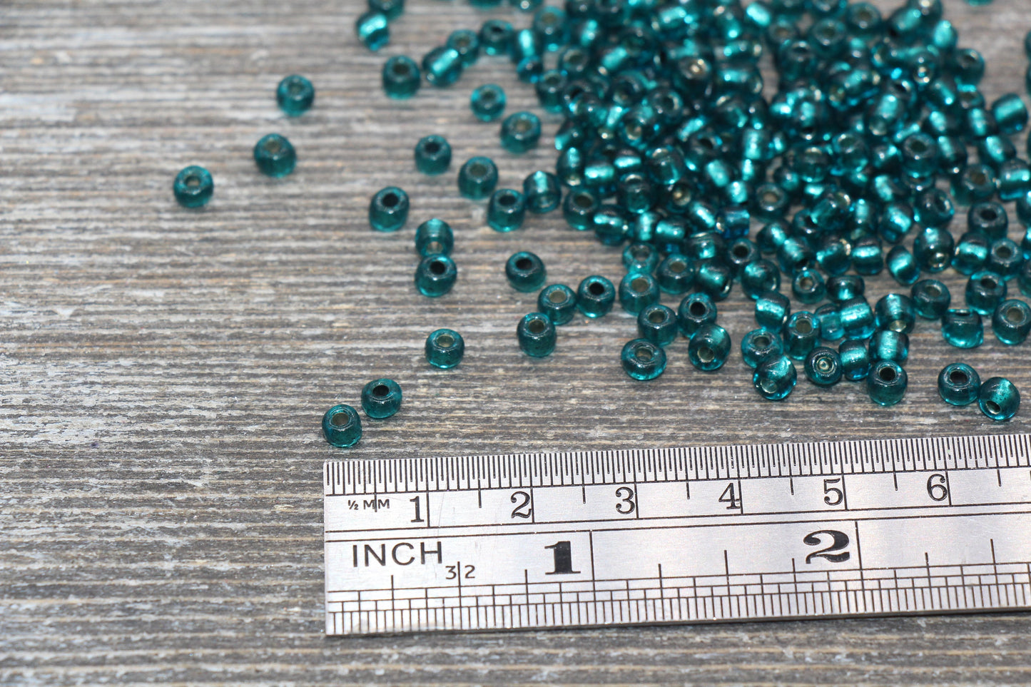 Transparent Glass Beads with Silver Lined, 4mm 6/0 Glass Round Beads, Teal Trans Seed Beads, Rocailles Beads, Beading Supplies #1132