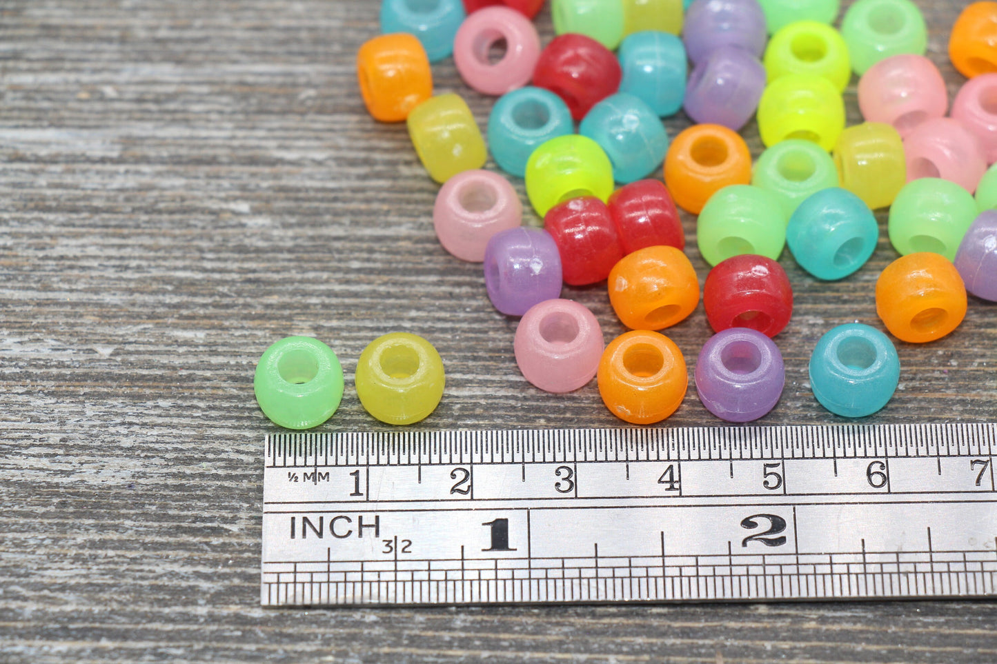Multicolor Pony Beads, Translucent Pony Beads, Pony Loose Beads, Plastic Bubblegum Beads, Chunky Beads #248