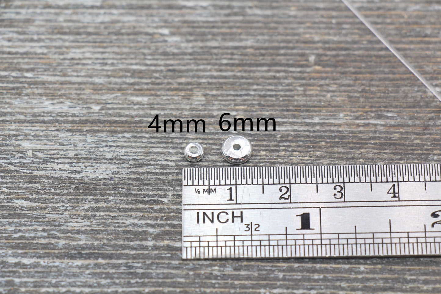 Silver Spacer Beads, Silver Disc Beads, Flat Rondelle Silver Disc, Silver Heishi Beads