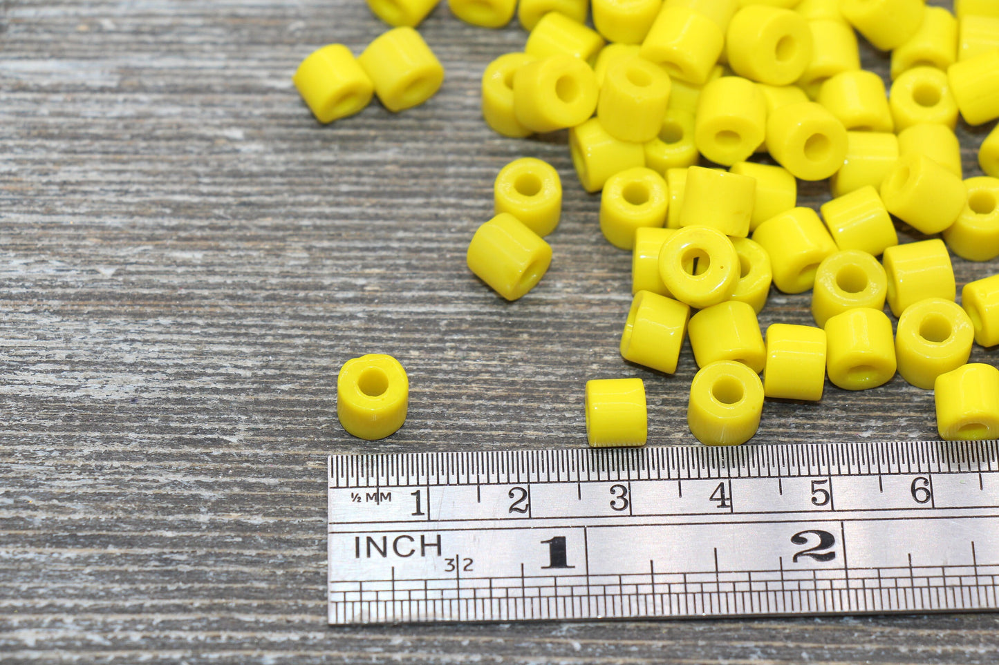 7mm Glass Seed Beads, Yellow Glass Beads, Slider Glass Beads, Roller Beads, Bead for Bracelet, Beading Supplies #2349
