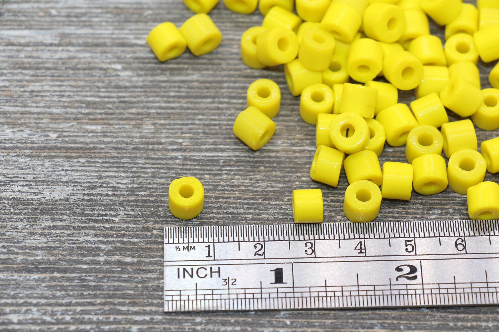 7mm Glass Seed Beads, Yellow Glass Beads, Slider Glass Beads, Roller Beads, Bead for Bracelet, Beading Supplies #2349