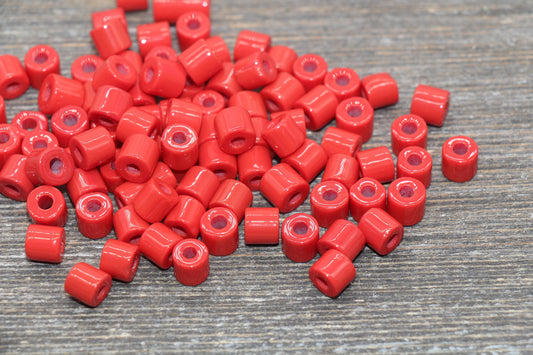 7mm Glass Seed Beads, Red Glass Beads, Slider Glass Beads, Roller Beads, Bead for Bracelet, Beading Supplies #2350