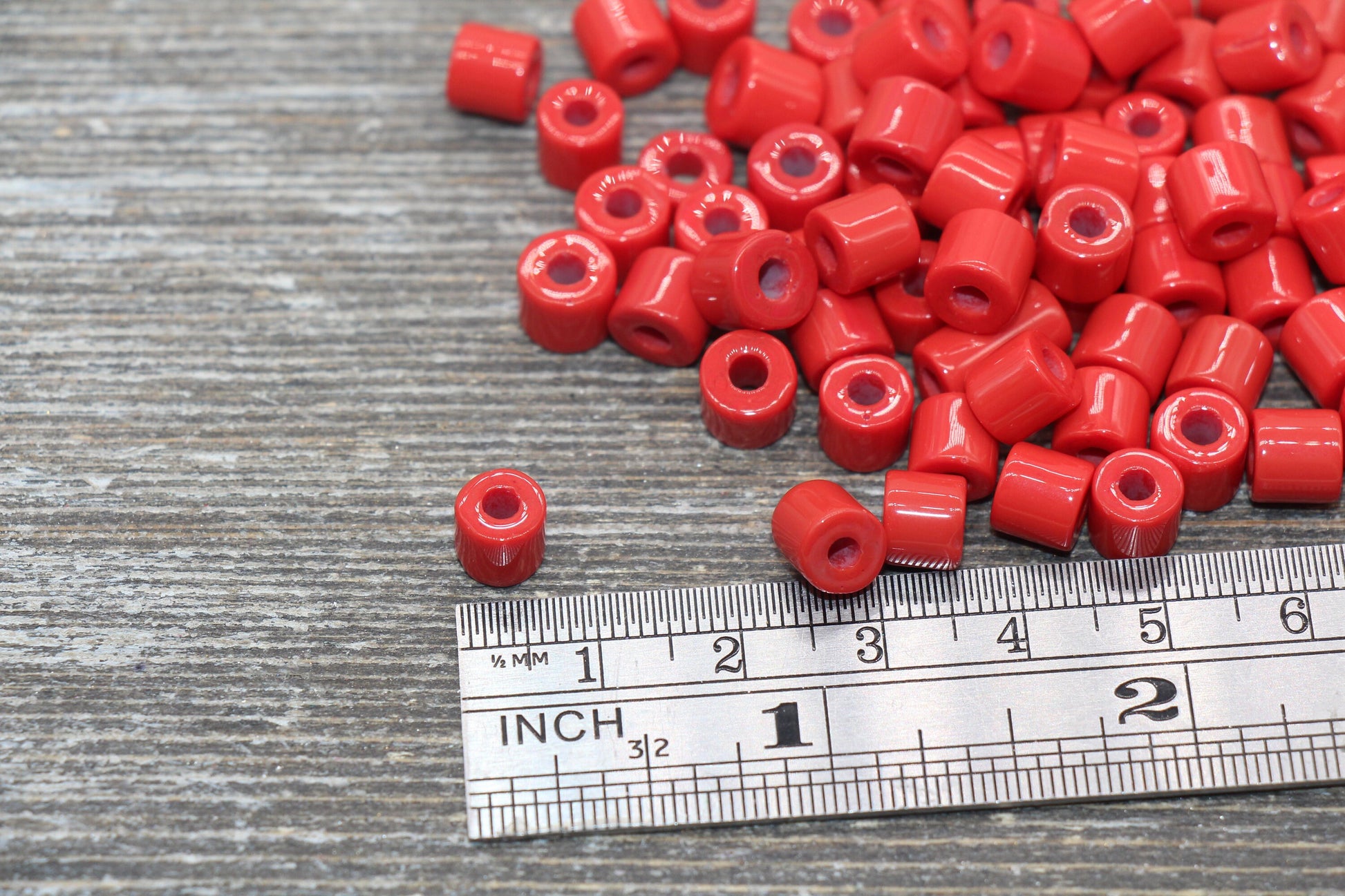 7mm Glass Seed Beads, Red Glass Beads, Slider Glass Beads, Roller Beads, Bead for Bracelet, Beading Supplies #2350