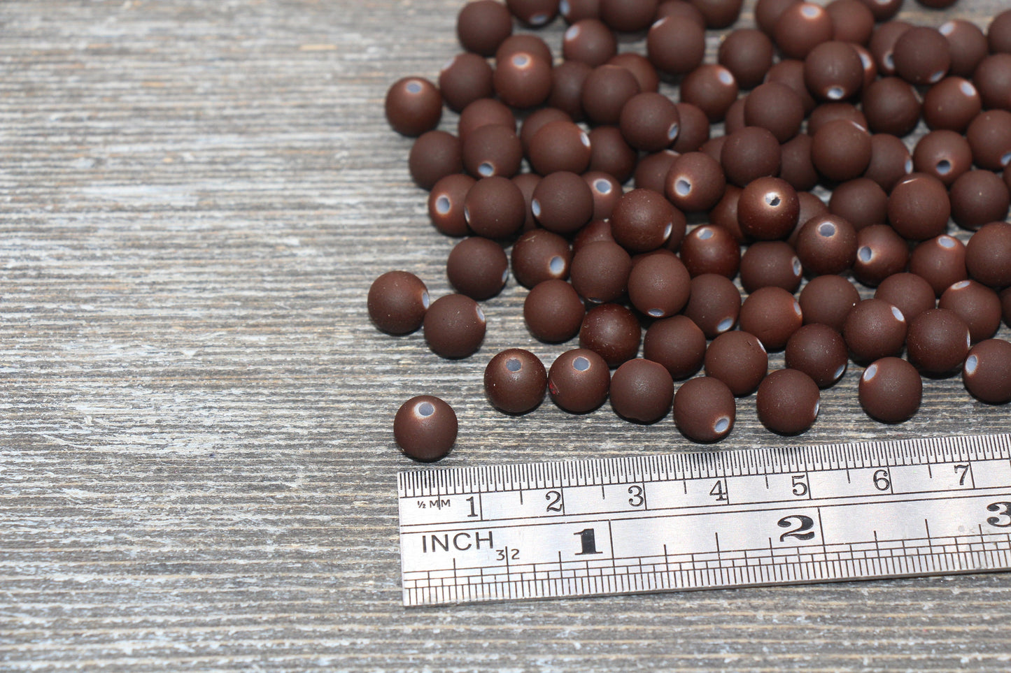 8mm Coffee Brown Gumball Beads, Round Acrylic Loose Beads, Bubblegum Beads, Chunky Beads, Bubble Gum Beads, Soft Plastic Beads #2355